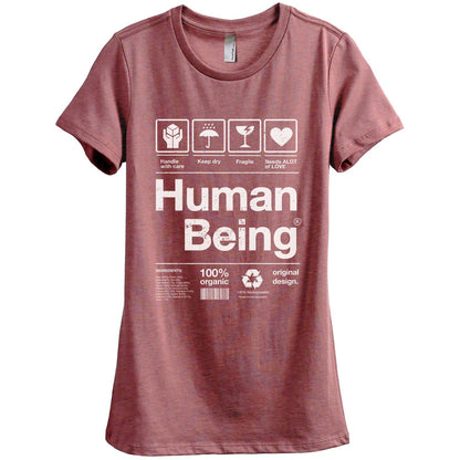 Human Being Women's Relaxed Crewneck T-Shirt Top Tee Heather Rouge

