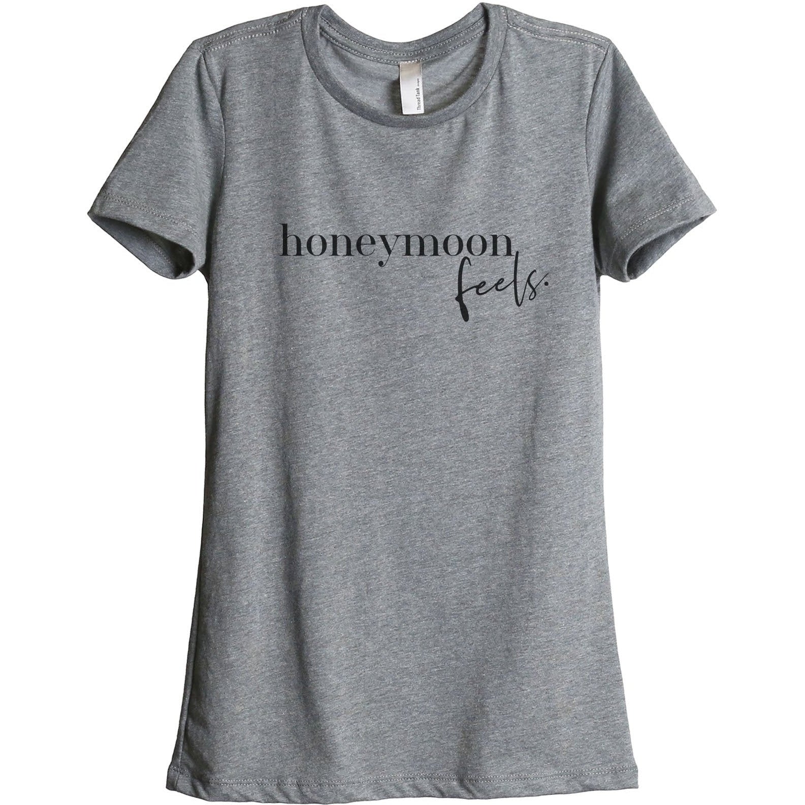 Honeymoon Feels Women's Relaxed Crewneck T-Shirt Top Tee Heather Grey