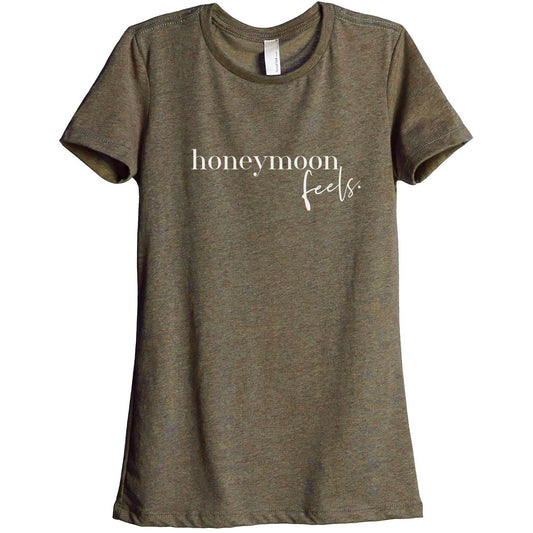 Honeymoon Feels Women's Relaxed Crewneck T-Shirt Top Tee Heather Sage