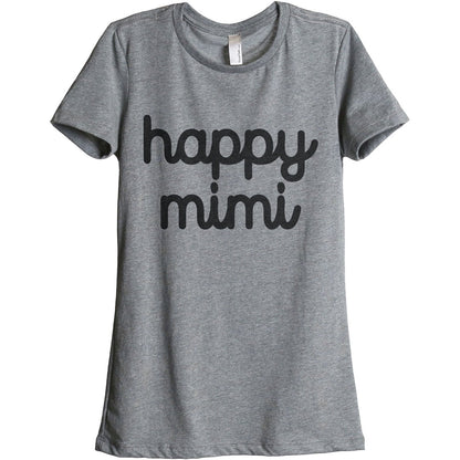 Happy Mimi Women's Relaxed Crewneck T-Shirt Top Tee Heather Grey