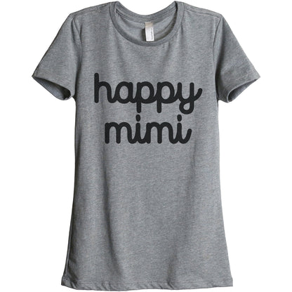 Happy Mimi Women's Relaxed Crewneck T-Shirt Top Tee Heather Grey