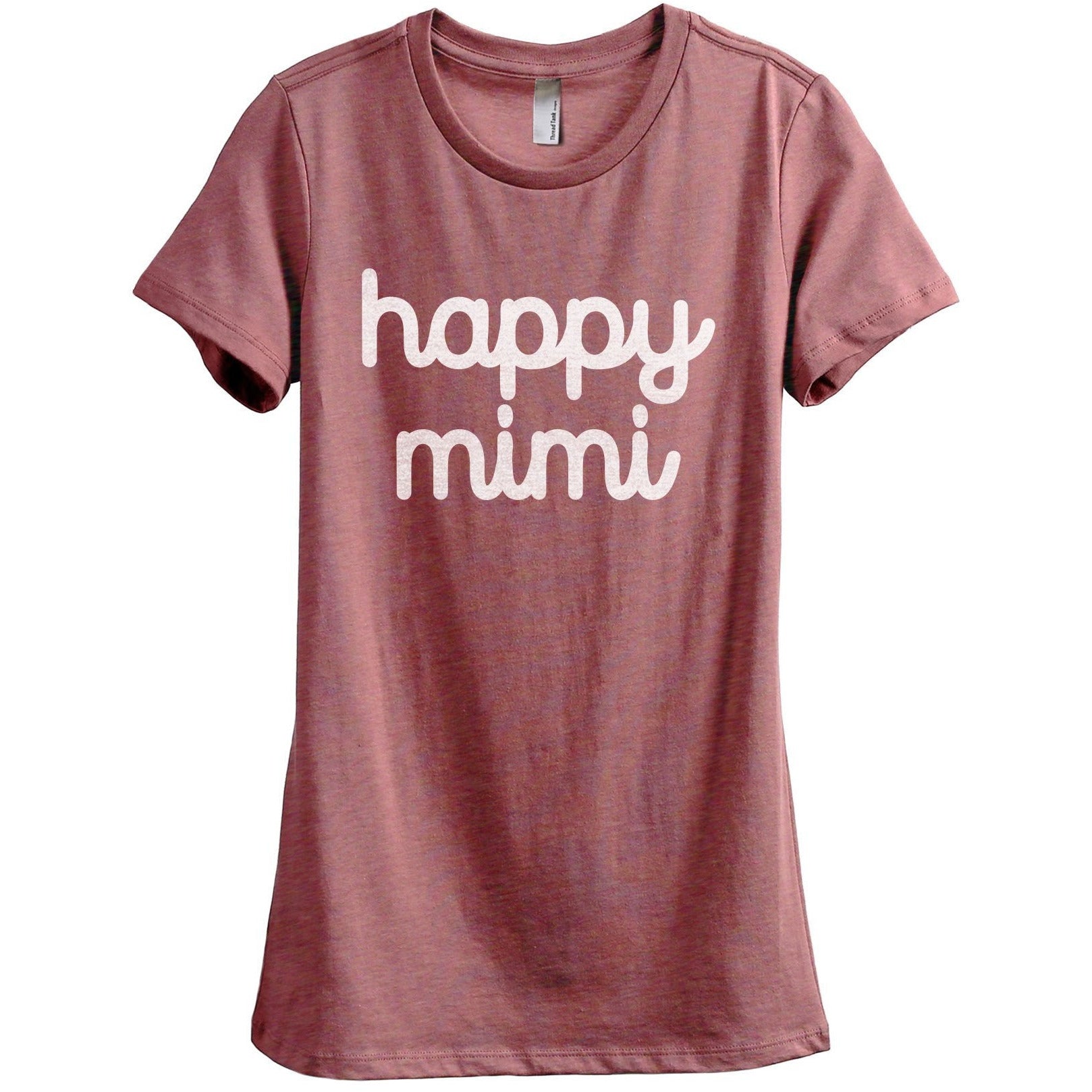 Happy Mimi Women's Relaxed Crewneck T-Shirt Top Tee Heather Rouge