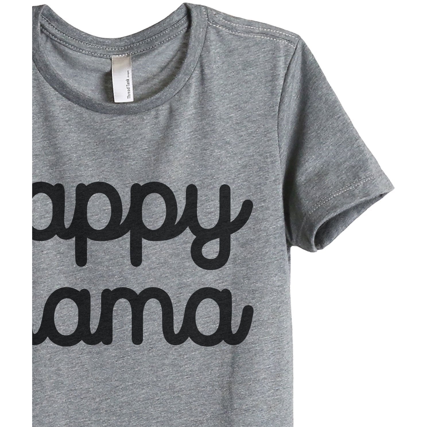 Happy Mama Women's Relaxed Crewneck T-Shirt Top Tee Heather Grey