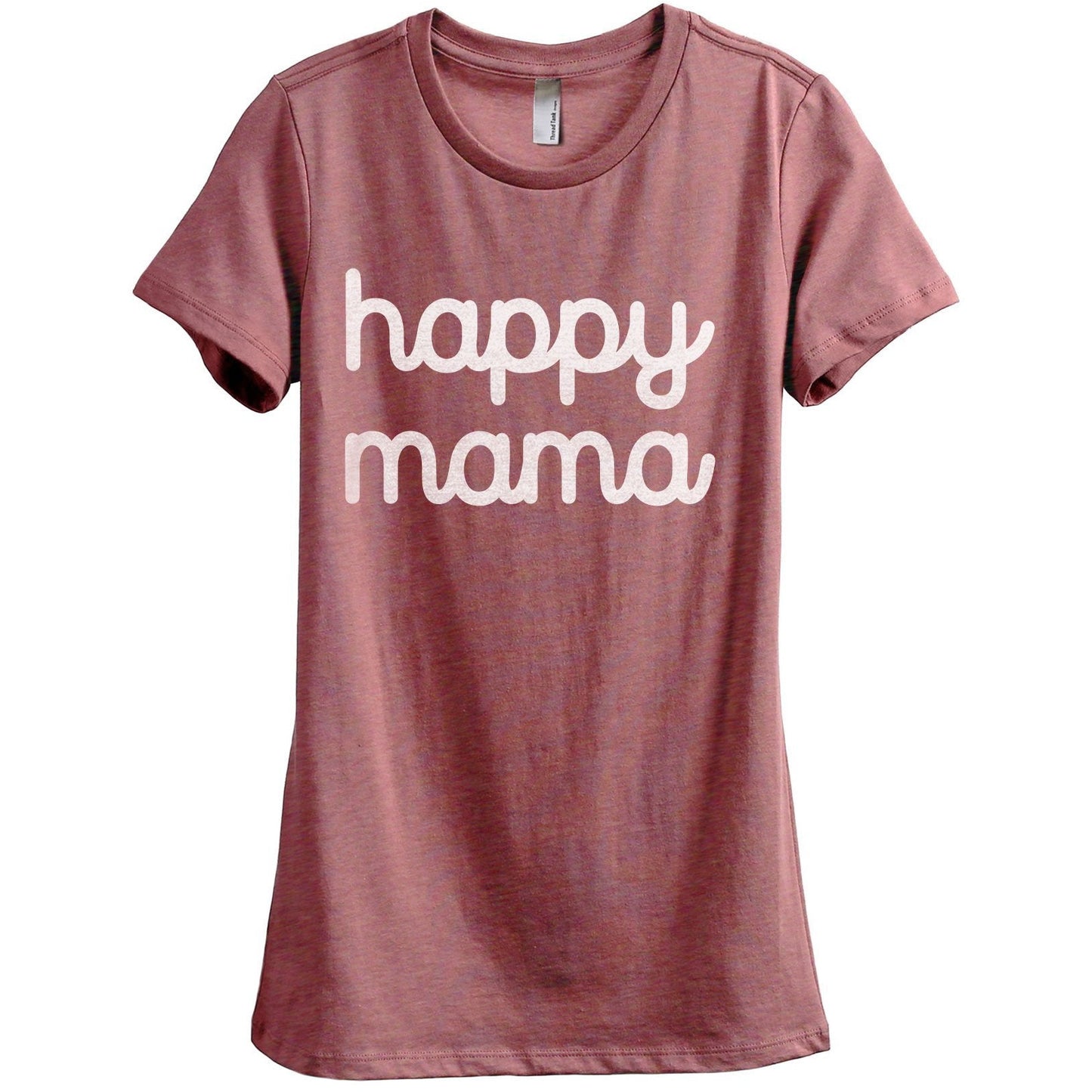 Happy Mama Women's Relaxed Crewneck T-Shirt Top Tee Heather Rouge