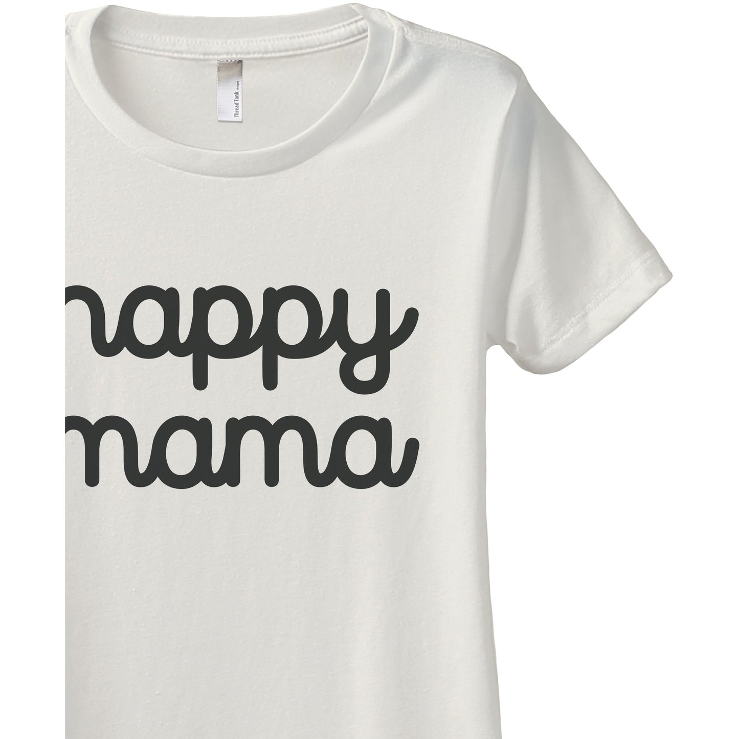 Happy Mama Women's Relaxed Crewneck T-Shirt Top Tee Charcoal Grey Zoom Details