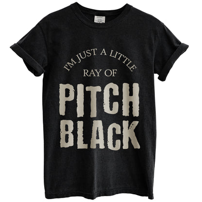 im just a little ray of pitch black oversized garment dyed shirt