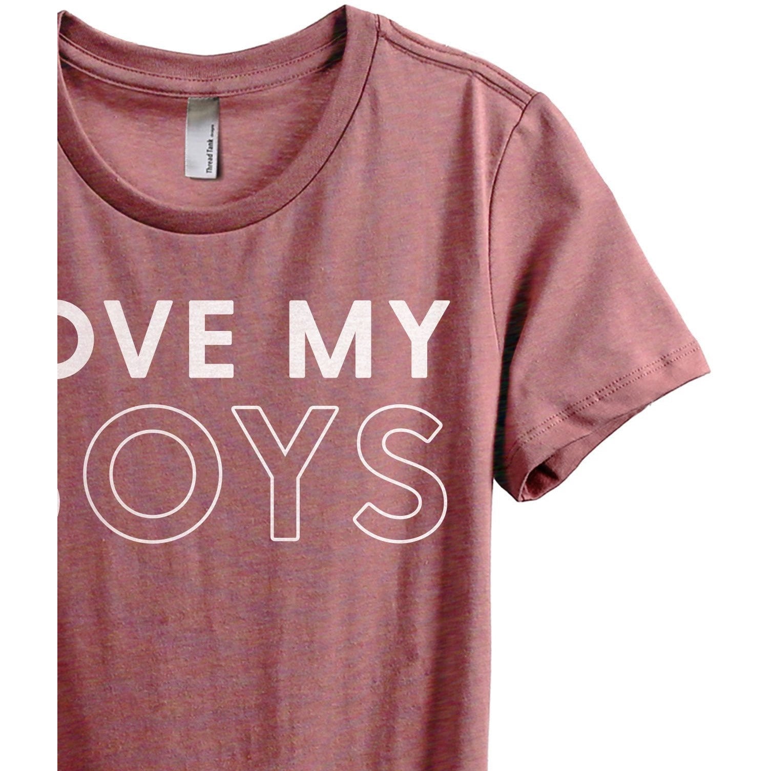 Love My Boys Women's Relaxed Crewneck Graphic T-Shirt Top Tee