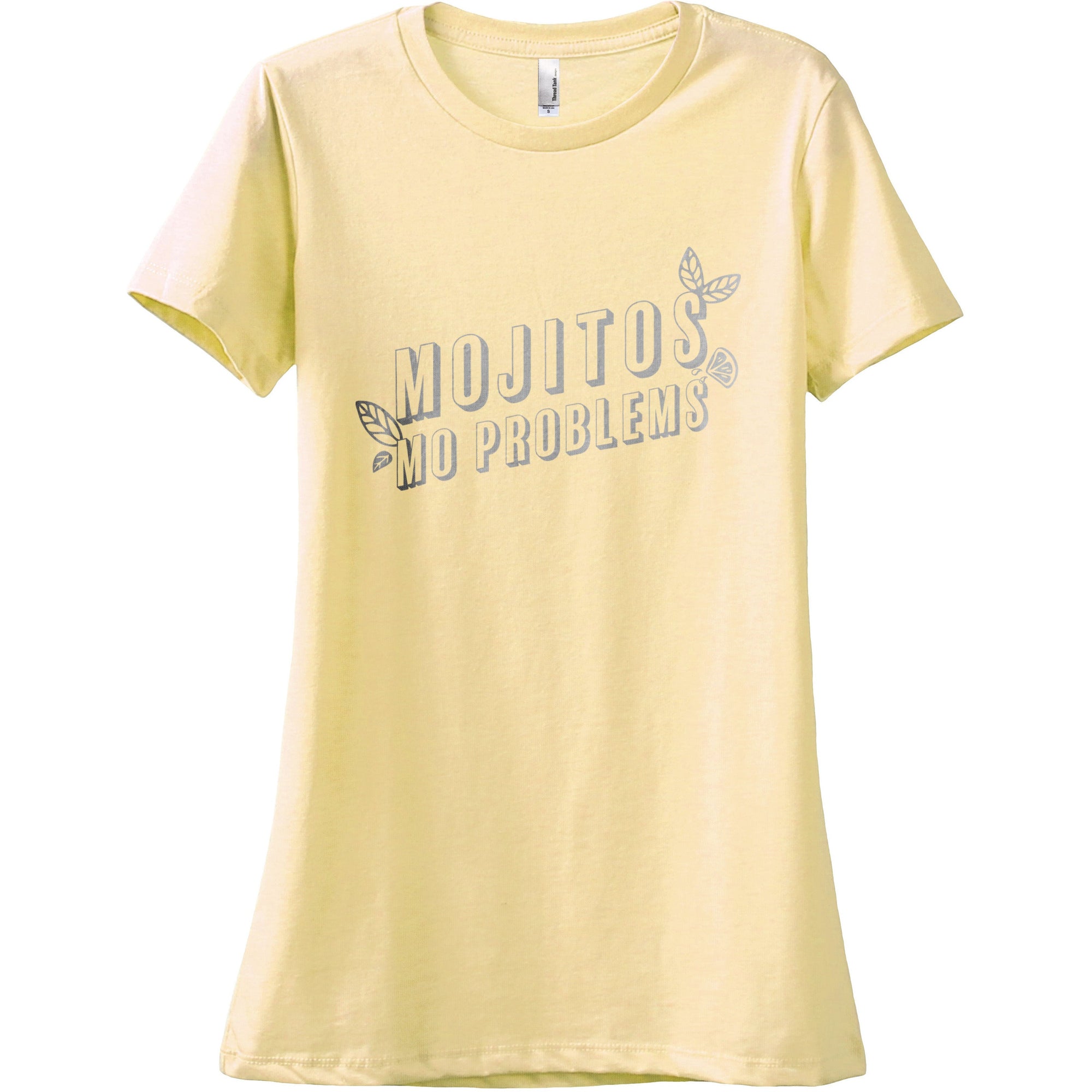 Mojitos, Mo Problems Women's Relaxed Crewneck T-Shirt Top Tee Heather Citron