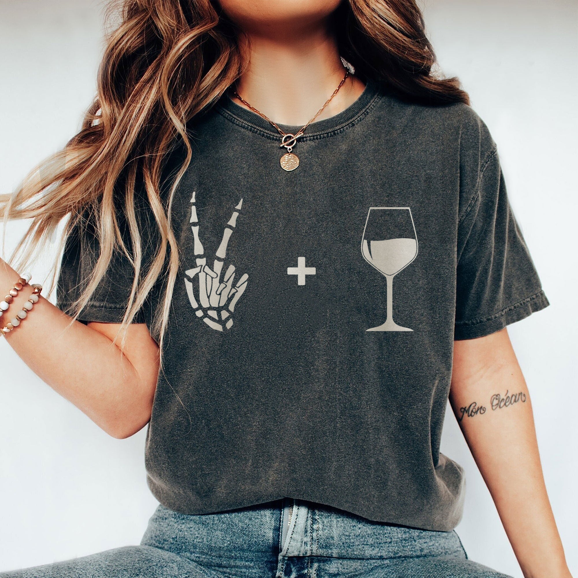 peace and wine oversized garment dyed shirt