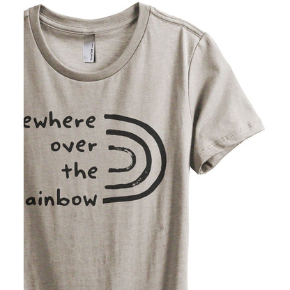 Somewhere Over The Rainbow Women's Relaxed Crewneck T-Shirt Top Tee Charcoal Grey Zoom Details
