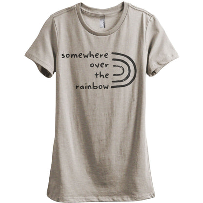 Somewhere Over The Rainbow Women's Relaxed Crewneck T-Shirt Top Tee Charcoal Grey
