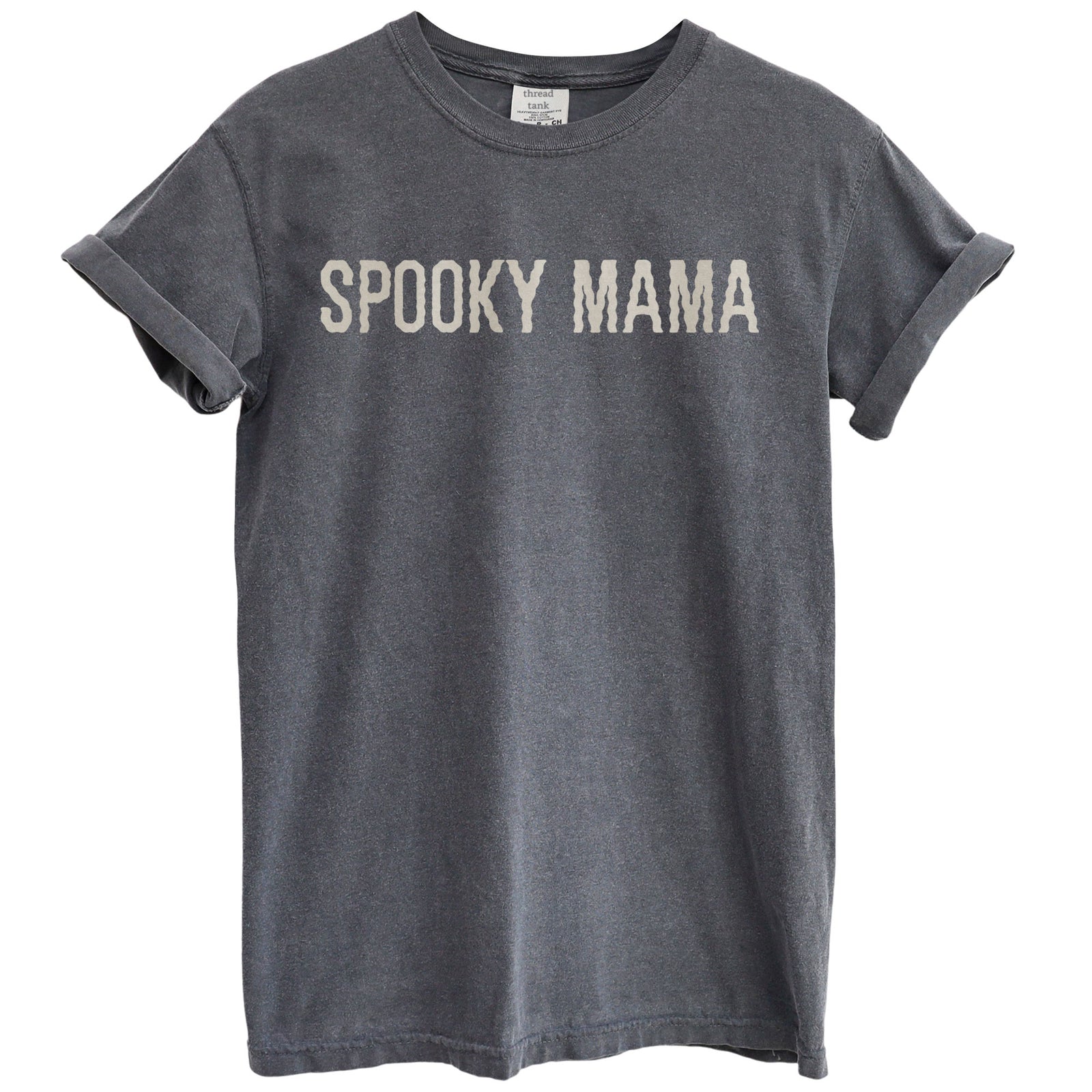 spooky mama oversized garment dyed shirt