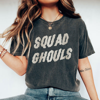 squad ghouls adult oversized garment dyed shirt