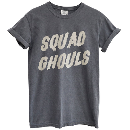 squad ghouls adult oversized garment dyed shirt
