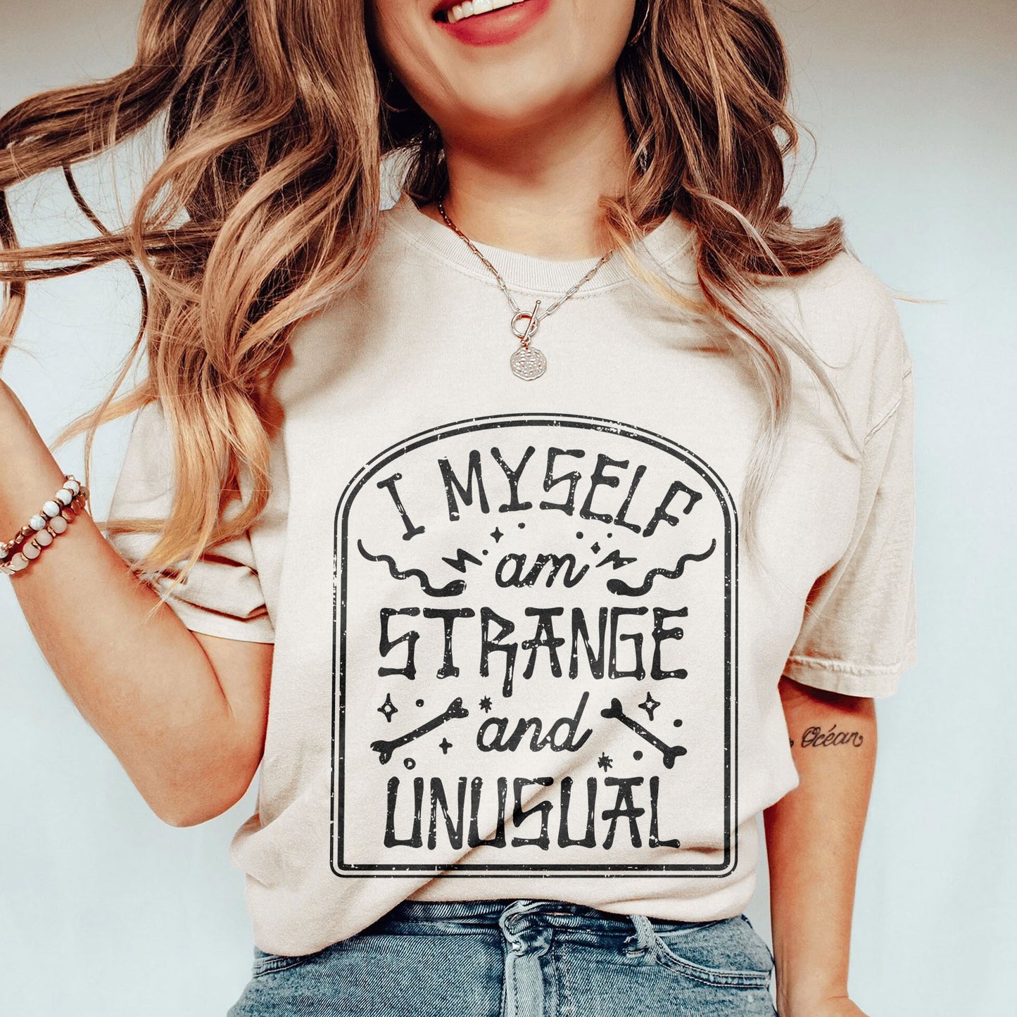 i myself am strange and unusual oversized garment dyed shirt