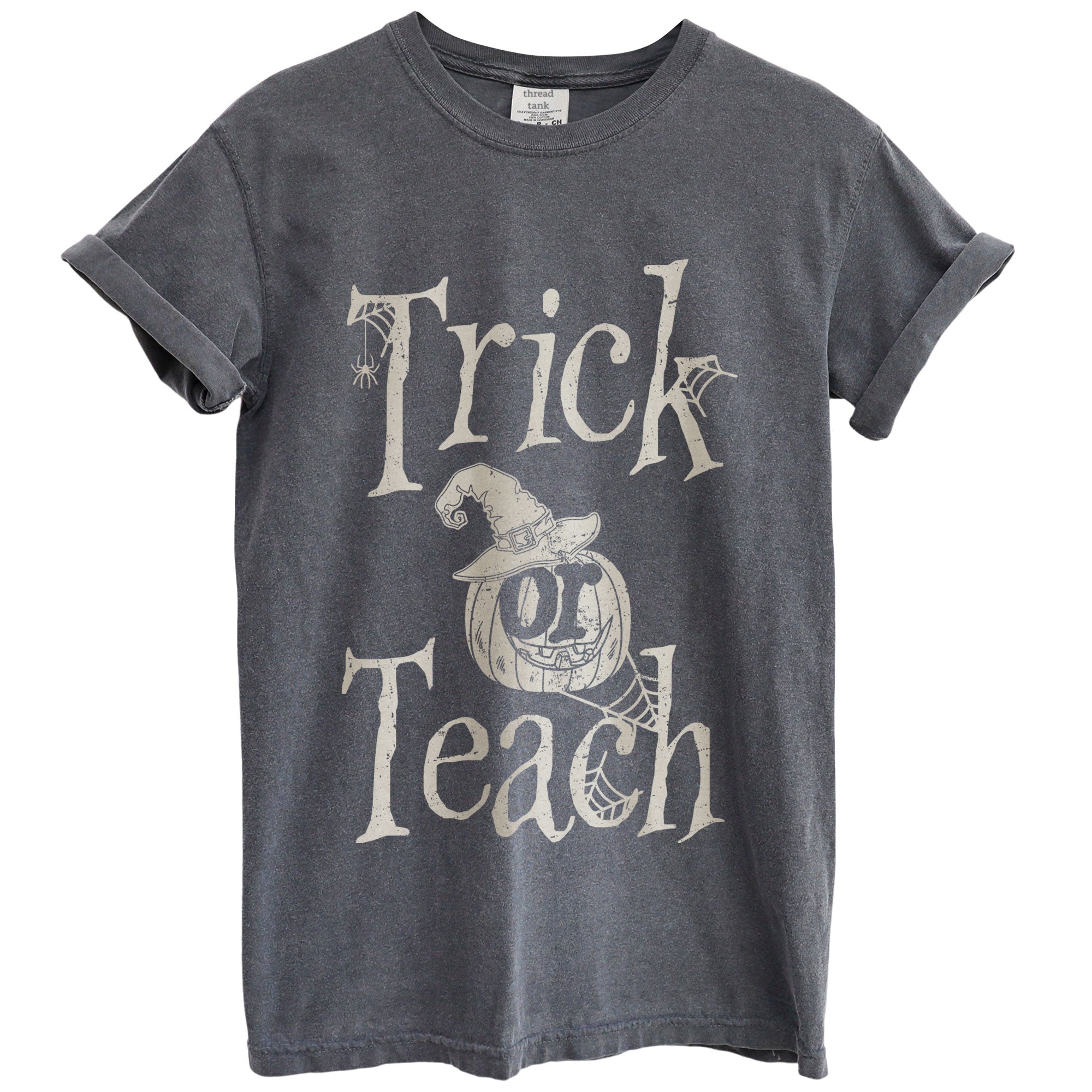 trick or teach oversized garment dyed shirt