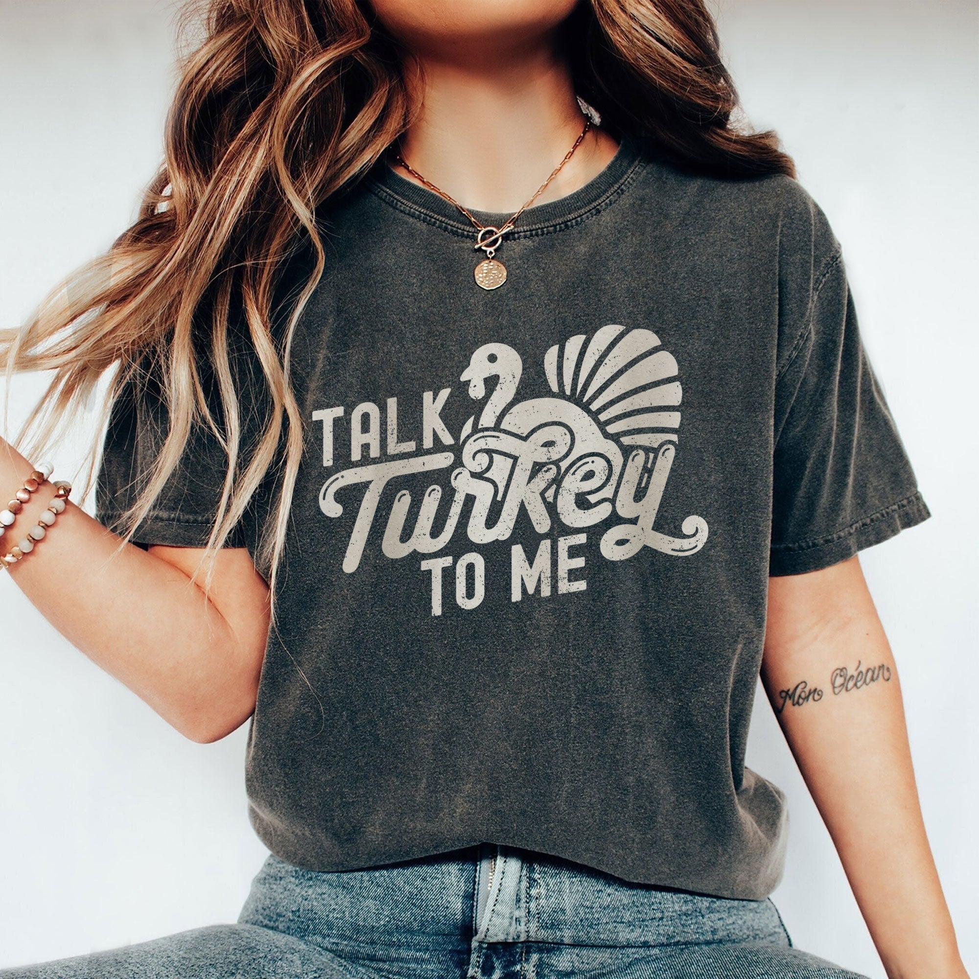 talk turkey to me oversized garment dyed shirt